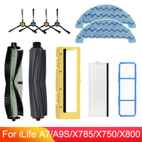 Roller Main Brush Cover Side Brush HEPA Filter Mop Cloth For Silvercrest SSR1 SSRA1 ilife A7 A9s A9 Robotic Vacuum Cleaner Parts