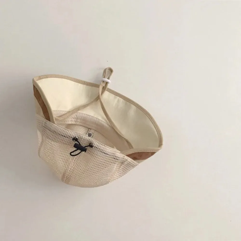 

Fashion Mesh Fisherman Hat Large Visor Letter Sun Block Hat Breathable Sun Hats