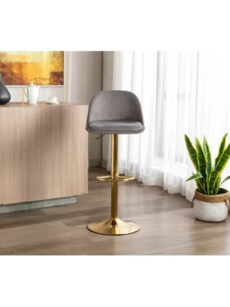 Adjustable Velvet Bar Stool Ergonomically designed rotating bar stool