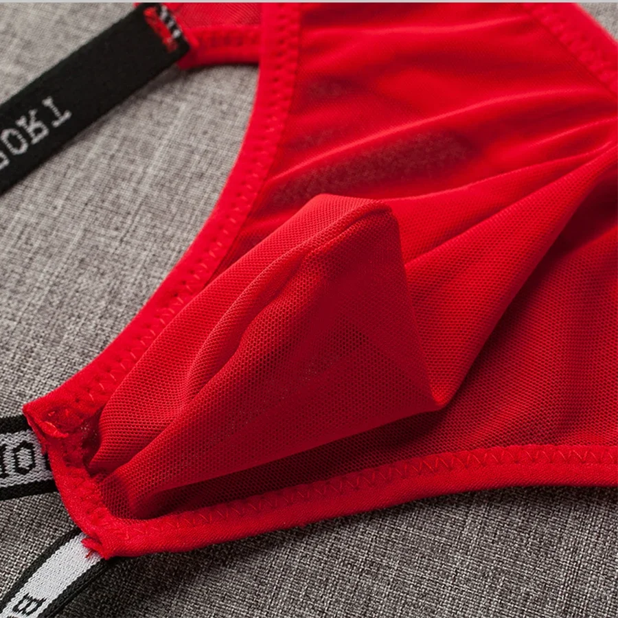 ملابس داخلية مثيرة للرجال بحزام رياضي سراويل تحتية شبكية شفافة ملابس داخلية مثيرة للمثليين #6