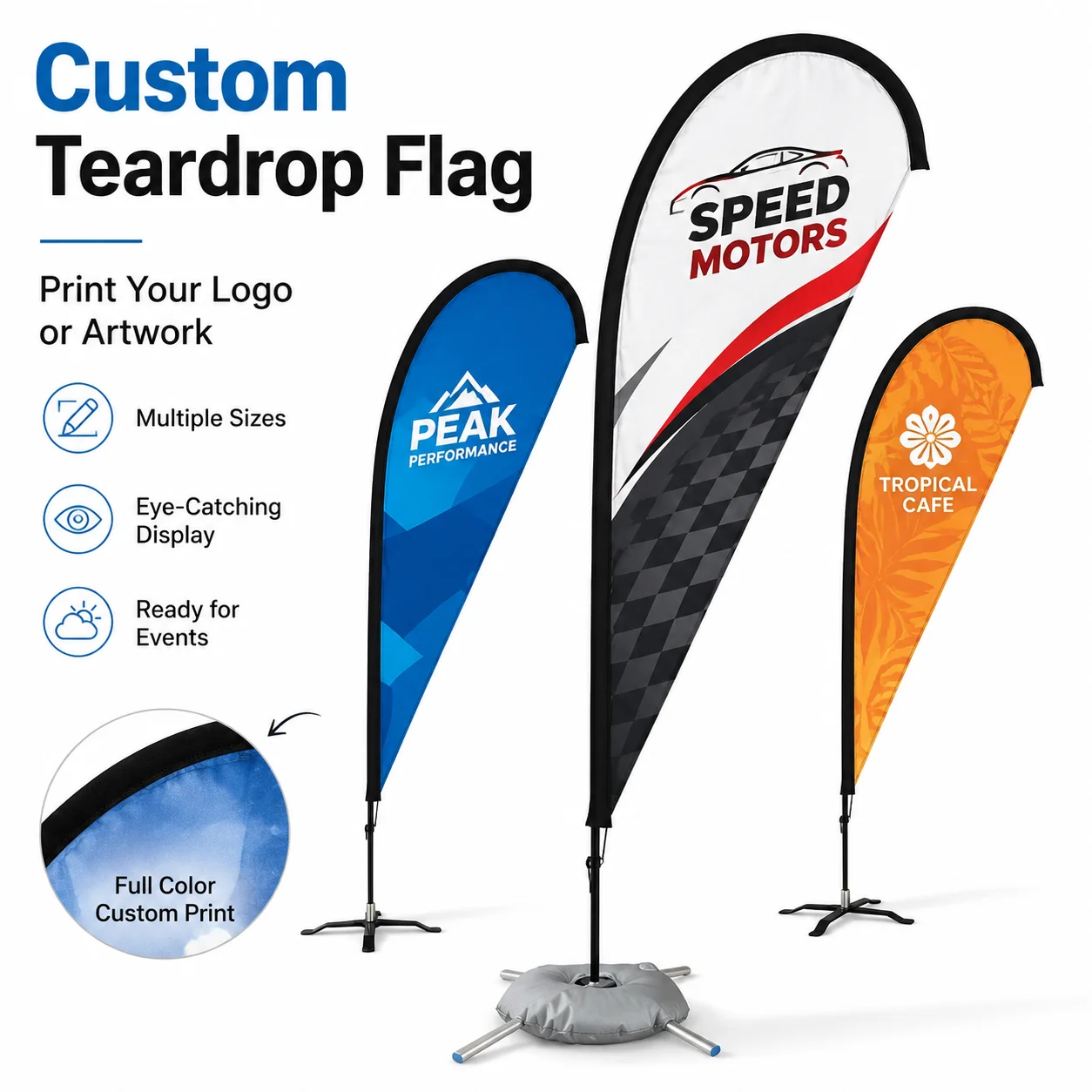 Personalized Teardrop Flag Custom Logo Outdoor Advertising Flag Business Promotion Display Banner