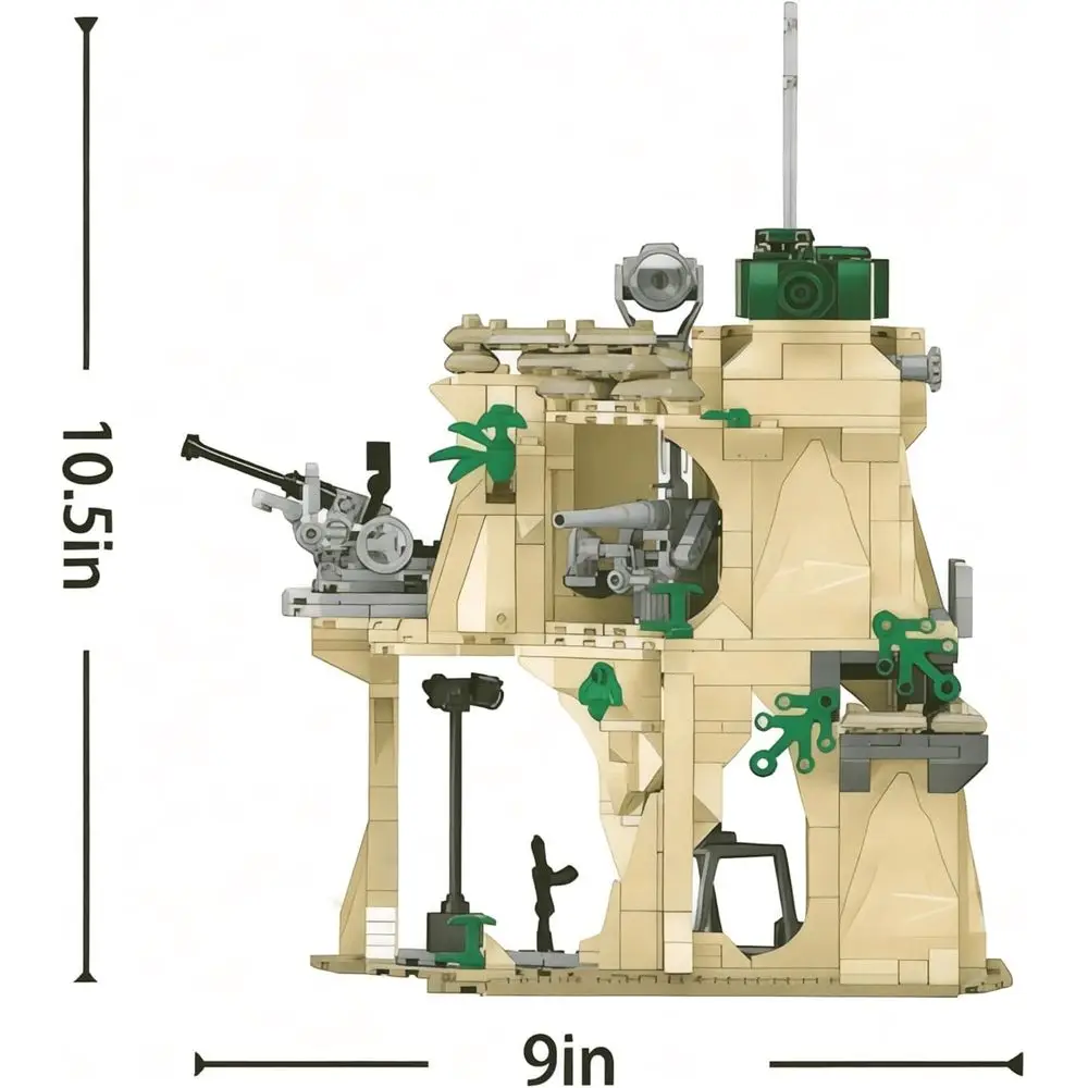 Set da battaglia Iwo Jima della Seconda Guerra Mondiale: modello di mattoni militari per buffet di storia, adolescenti e adulti