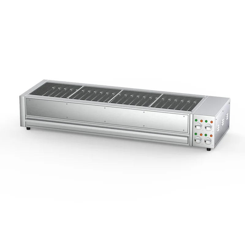 Commercial BBQ Grill Multifunctional Indoor Smokeless Electric Heating BBQ Grill Thickened Stainless Steel