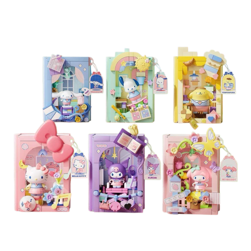 

AREAX AB0128 Anime Sanrio Hello Kitty Kuromi Pochacco Blind Box Anime Sanrio Figure Surprise Box Decorative Assembly Models Toys