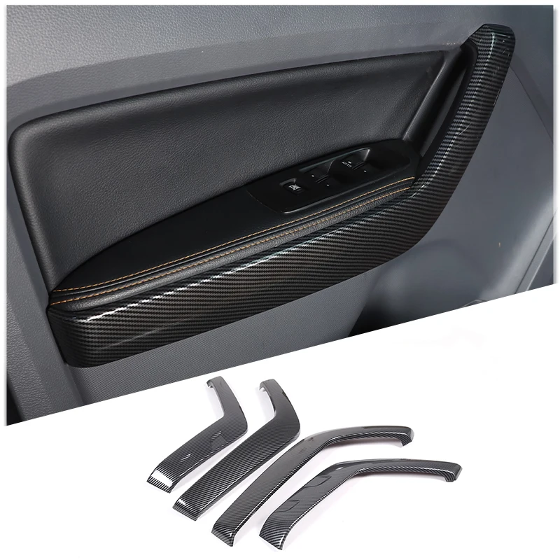 ABS ألياف الكربون لفورد رينجر 2015-2022 لوحة سيارة وحدة التحكم المركزية والعتاد لوحة غطاء الزخرفية ملصق مجموعة السيارة الداخلية