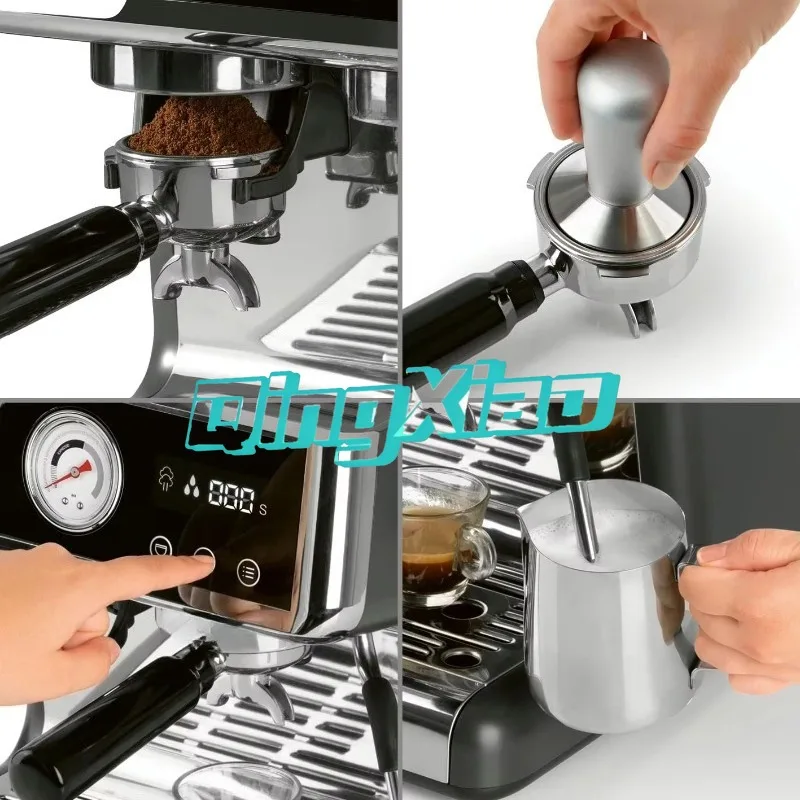 2 In 1 Italian American Semi Automatic Coffee Machine Commercial Household Grinding Coffee Machine With Steam Milk Frother