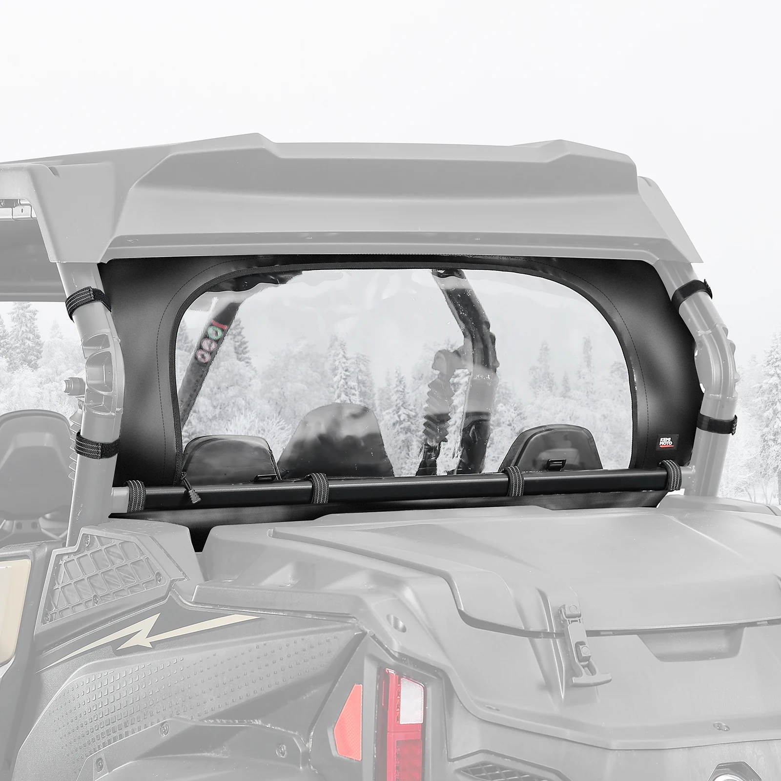 Soft Rear Windshield For CFMOTO ZForce 800 Trail, 950 Trail Sport 4 2023-2025 Roll Up/Down Back Panel Transparent Roll Window