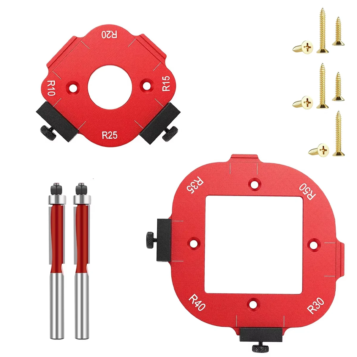 

Woodworking Router Arcs Angle Positioning Template Corner Radius Routers R10-R50 Radius Jig Wood Milling Cutter Round R-corner
