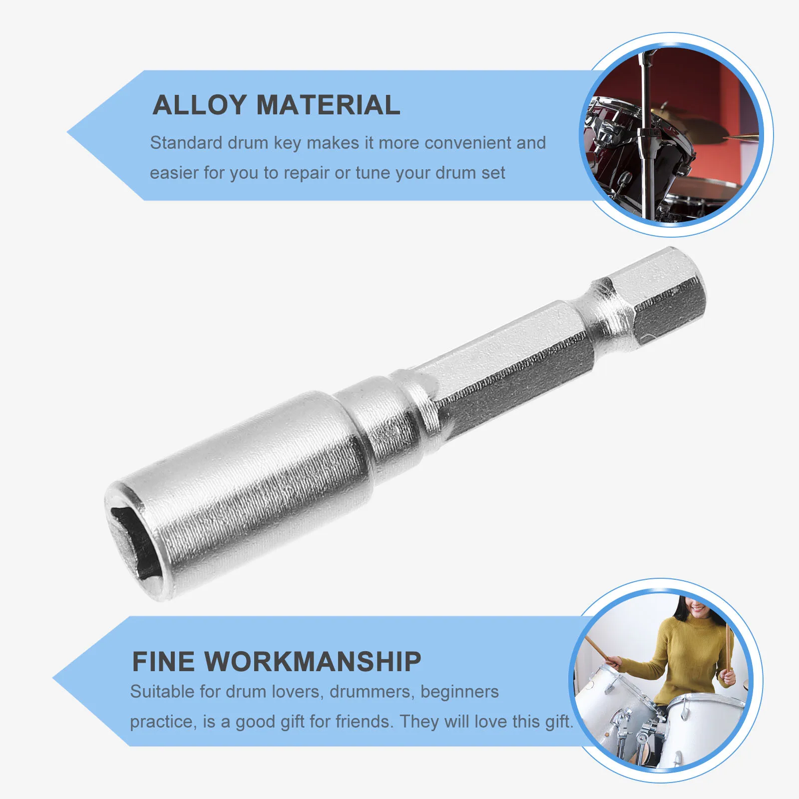 Электрический барабанный ключ, инструмент для настройки сплава для ударных инструментов, стальной регулировочный ключ, аксессуар для набора барабанов, сверло по металлу