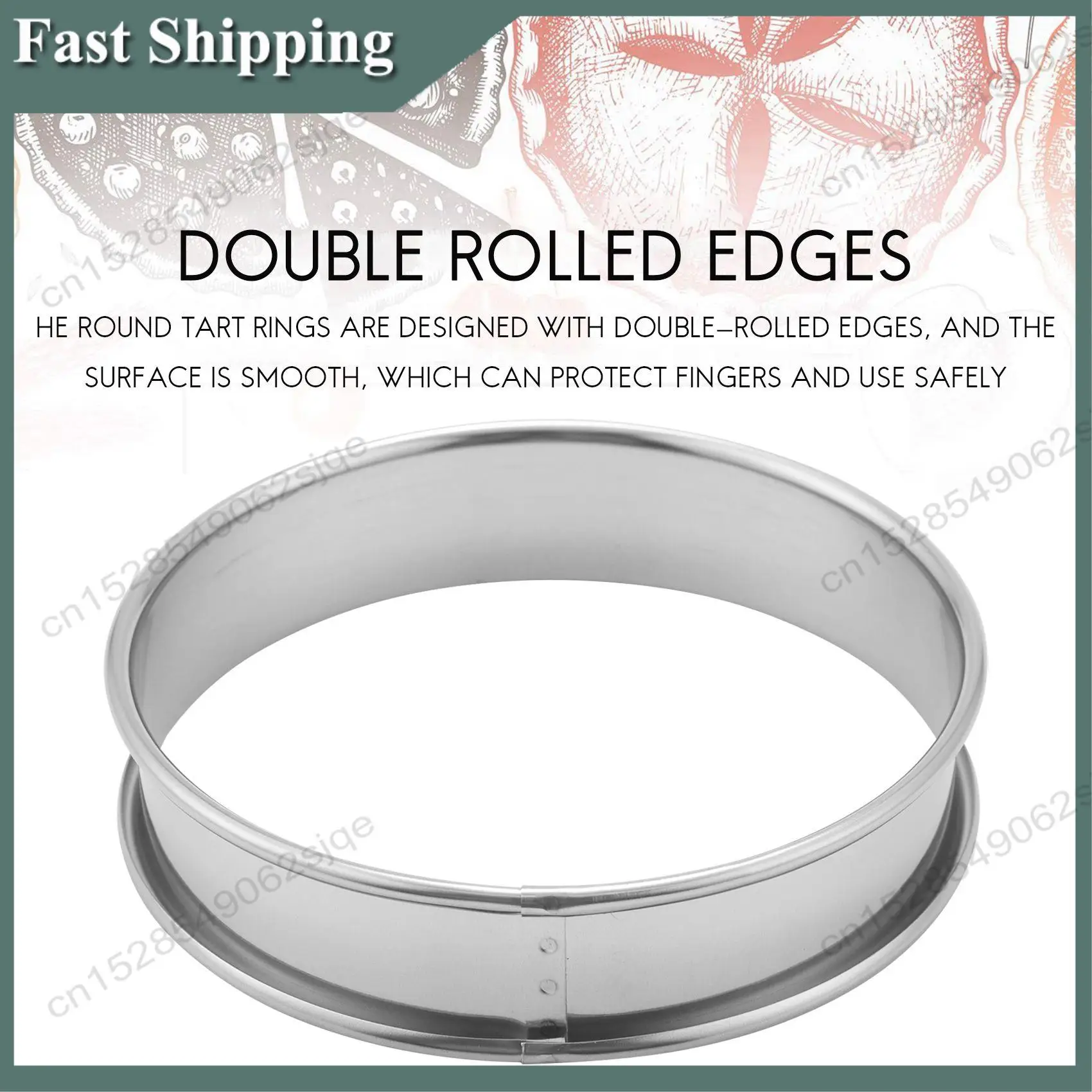 

-ABKM 8 Pcs 4.1 Inch Muffin Tart Rings Double Tart Ring Stainless Steel Round Ring Mold For Home Cooking Baking Tools