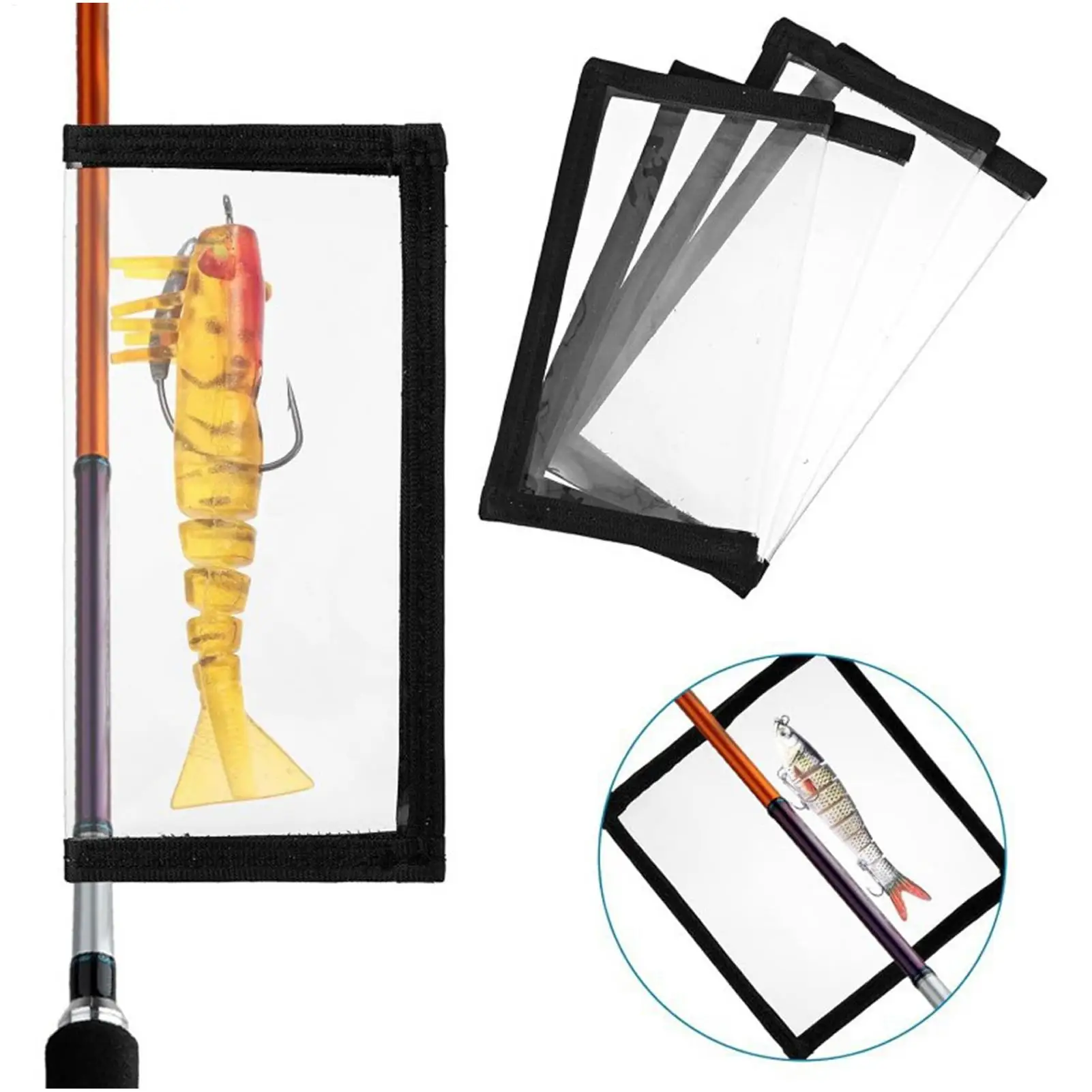 Transparente PVC-Ködertasche Angelhaken-Schutzhüllen Tragbare Köder-Angelzubehör-Aufbewahrungstaschen
