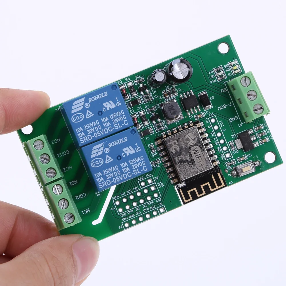 ESP8266 WIFI Relay Module Dual Channel DC 5V 10A Switch Controller Board ESP-12F Development Board Based on Arduino