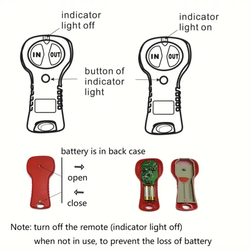 12V-24V Red Winch Wireless Remote Control Controller Set Kit For ATV Synthetic Winch Load Capacity Electric Winch Kit