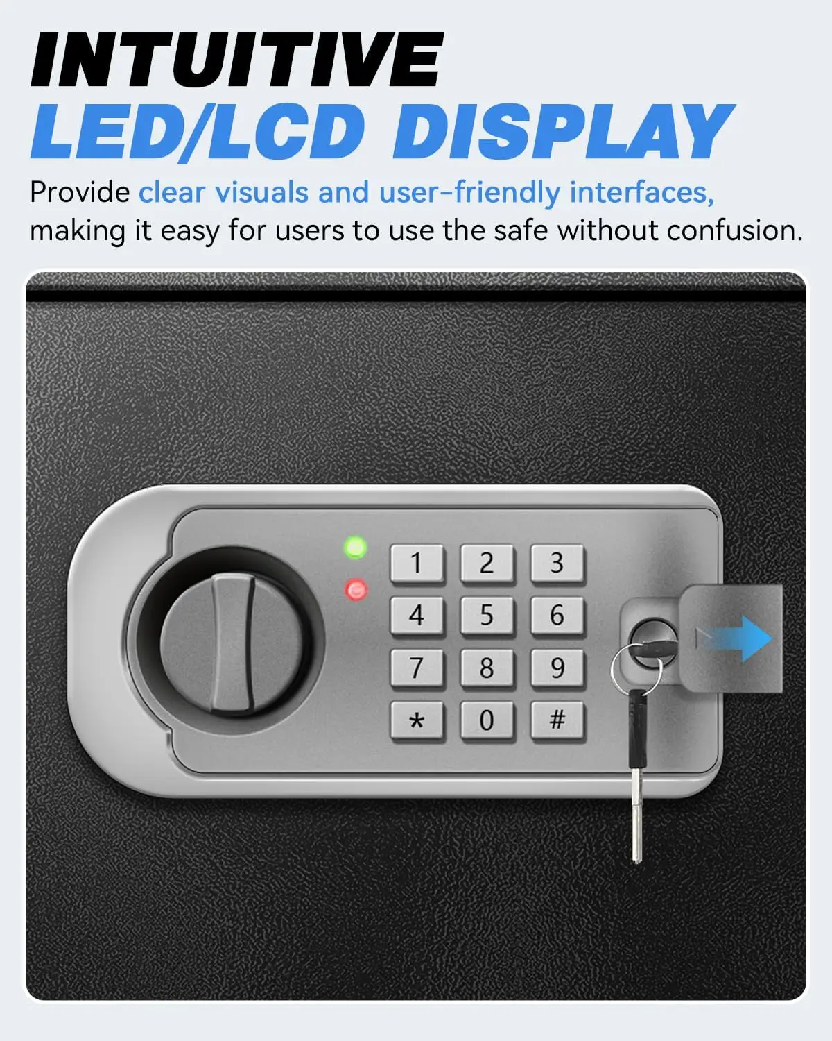 Large Safe Box for Home - 3.0 CuFt Heavy-Duty Cabinet with Motion Light & Dual Alarm, Digital Keypad & Override Key, Removable S