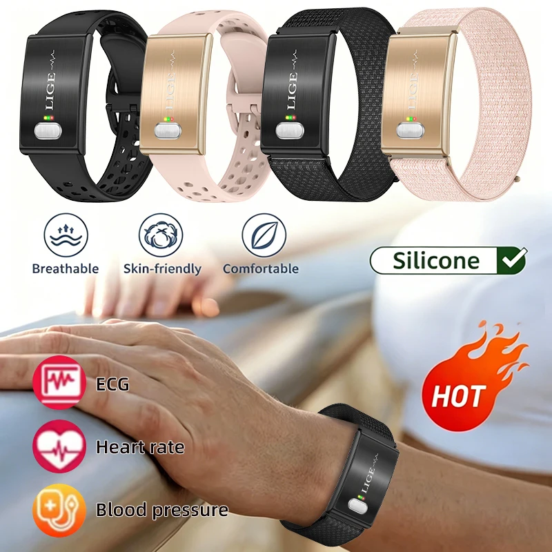 

2026 New ECG Smart Bracelet Heart Rate Blood Pressure Waterproof Long Battery Life Fitness NO Screen Smartwatch Sports Wristband