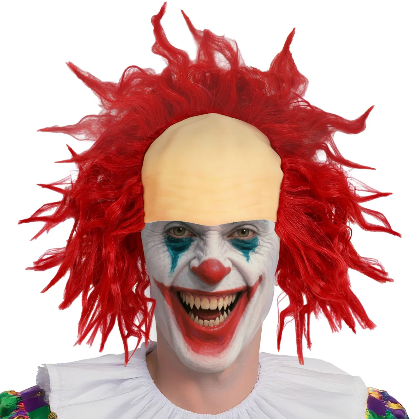 

Synthetic Short Red Horror Clown Cosplay Wig, Suitable For Themed Parties, Creative Costumes, Holiday Performances