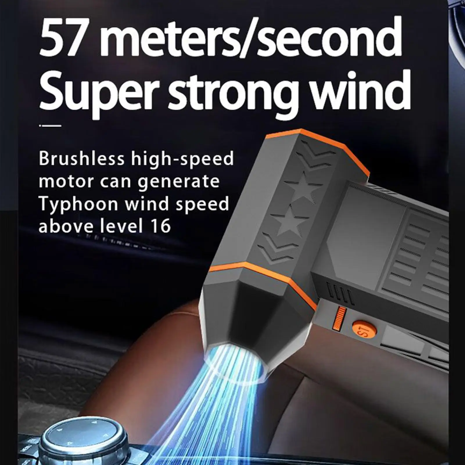 Compressed Air Duster Portable Adjustable 8000mah Powerful Car Cleaning Blower Snow Air Duster For Truck RV SUV Frost Household