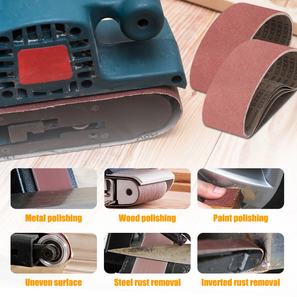 HAMPTON Polishing Tool 5pcs Sanding Band Set 40/60/80/120/150 Grit Sander Grinding 75x457mm 75x533mm Sanding Belts