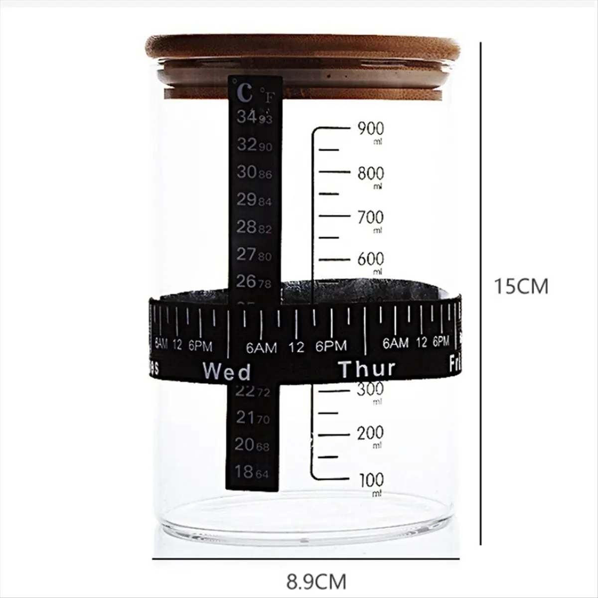 FOR HOME Glass Sourdough Jar Fermentation Container Tank Wide Mouth Sourdough Jar for Kitchen Baking Food Storage