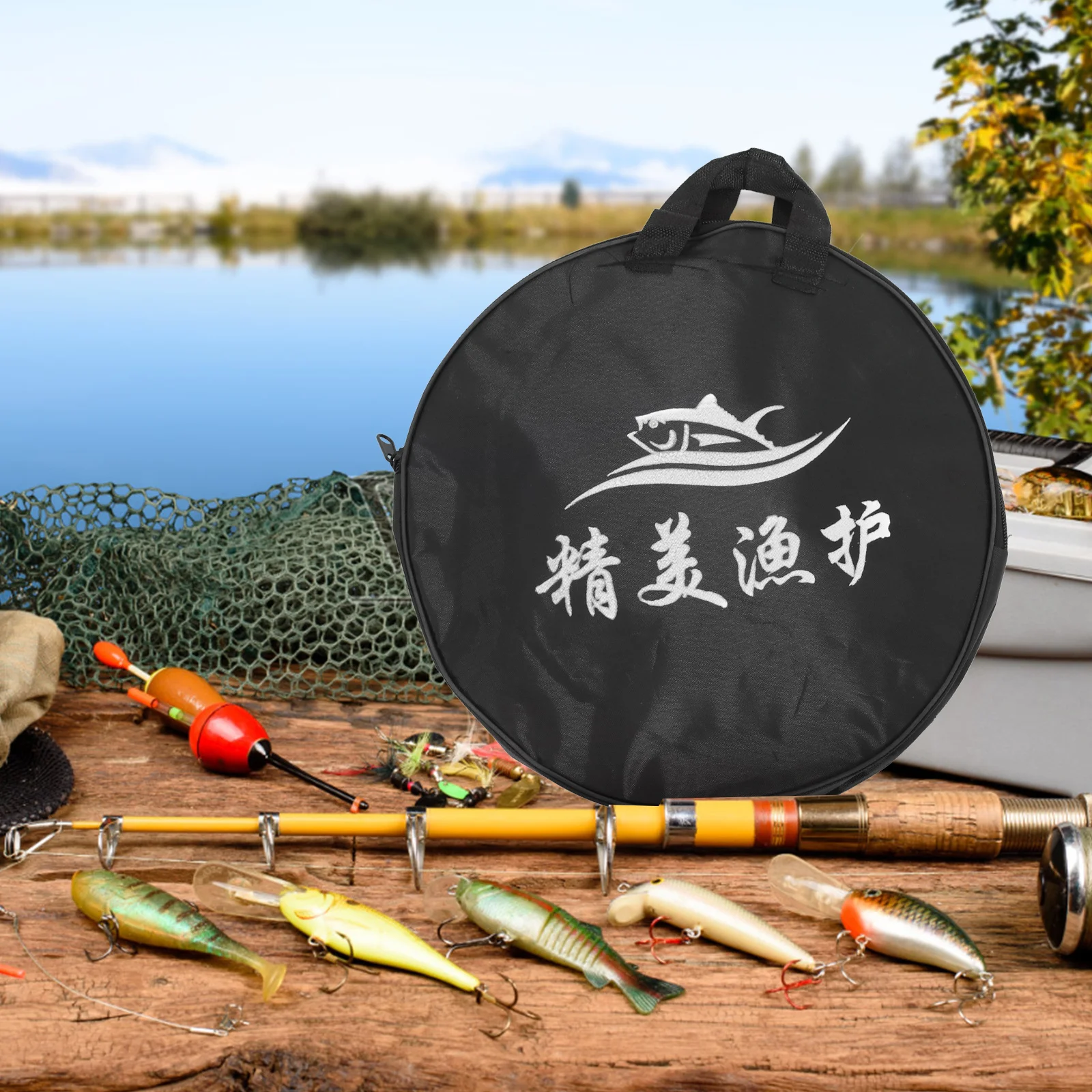 

1Pcs Border Fishing Net Durable Mesh Guard Lightweight Folding Fish Catching Basket Outdoor Fishing Tools Fish Container