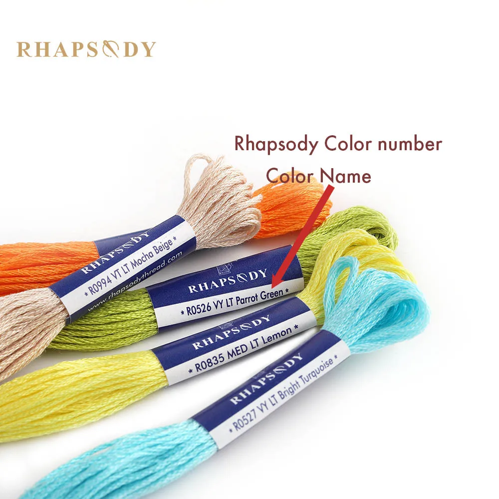 Rhapsodie dmc Qualität ägyptische Baumwolle Stickerei Zahnseide 6 Strang doppelt mercer isierten Kreuz stich faden 12 Farben Set 8 Meter Strang – Detail 7