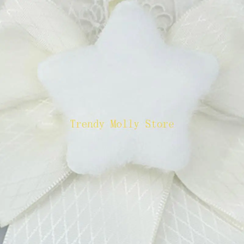 

N5KB Sweet Women Live Broadcast Hairband Pleated Lace Elegant Bowknot Decors Headbands Cosplay Maid Hair Hoop for Teens