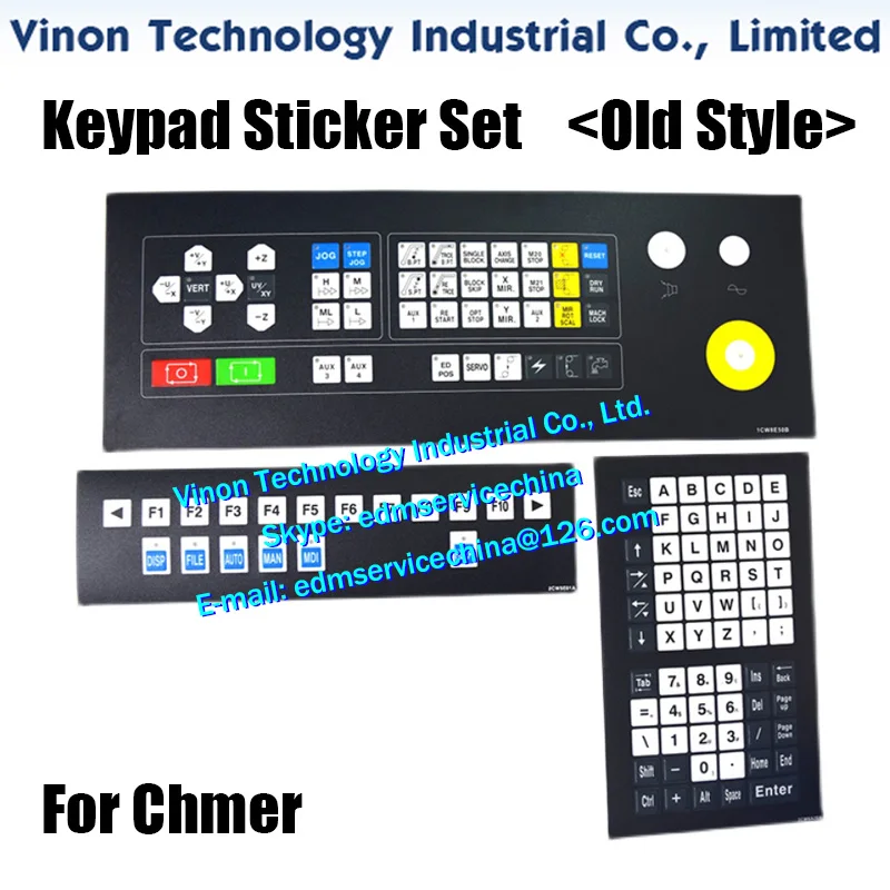 

(3PCS/PACK) Keypad Sticker Set (Old Style) for Chmer edm machines, CHMER spare parts