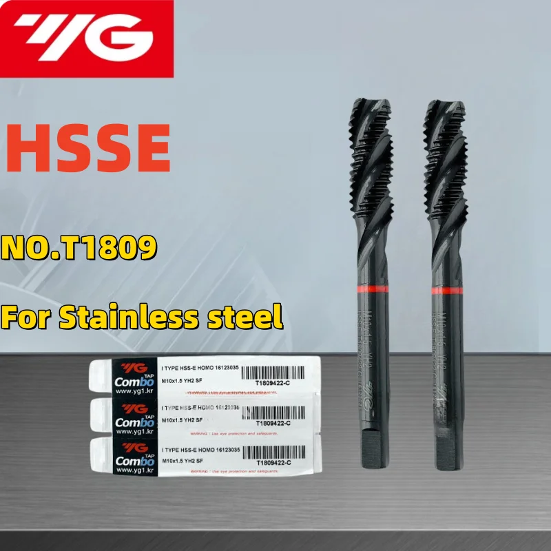 South Korea YG HSSE INOX JIS Standard Metric Spiral Fluted Tap M2M2.5M3M3.5M4M5M6M7M8M10M12 M14M16M18 Machine With Red Circle