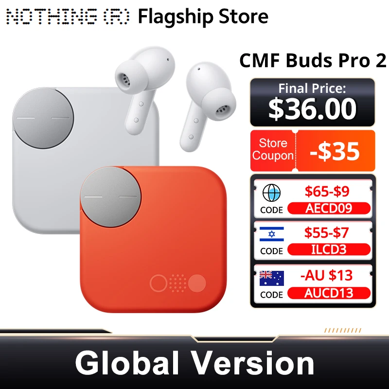 Global Version Cmf By Nothing Buds Pro 2 Earphone Bluetooth 5.3 with 50 dB Hybrid Active Noise Cancellation 6 HD MICS IP55 — product photo 1 of 1