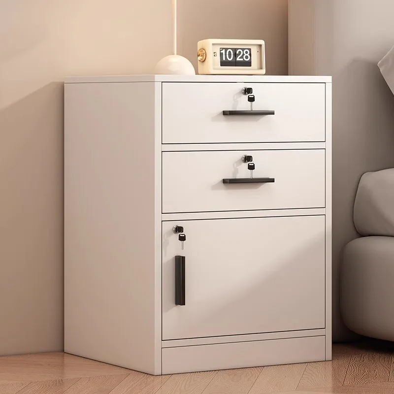 bedside table with lock for home use, bedroom light luxury small cabinet, locker against the wall, simple bookcase, bedside