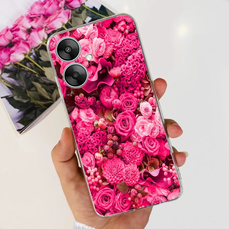 For Xiaomi Redmi 13C 5G Case 2023 Stylish Flower Silicone Soft TPU Phone Cover For Xiaomi Redmi 13R 5G Bumper Global 13 R Fundas