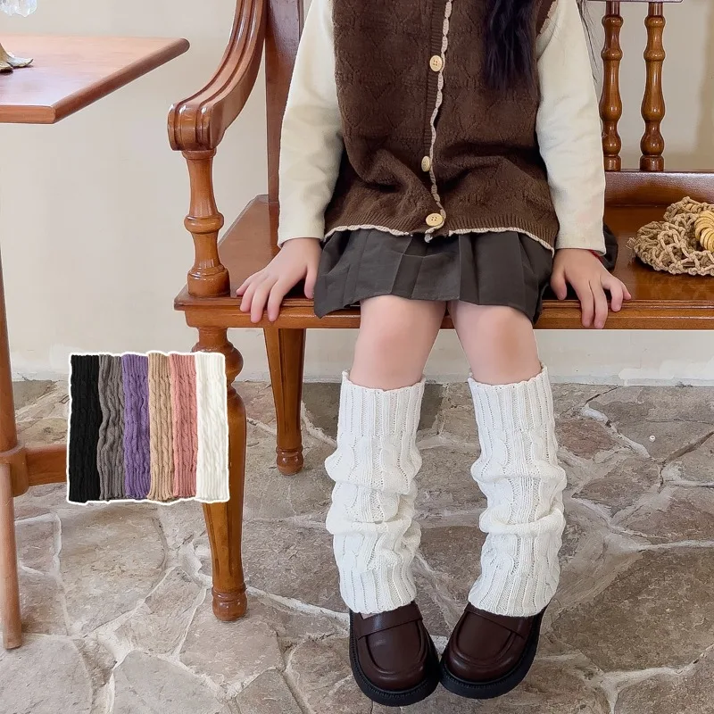 Kinder-Twist-Strick-Beinwärmer, warme, lange Lolita-Socken für Babys und Mädchen, süße, niedliche Fußwärmer für Herbst und Winter