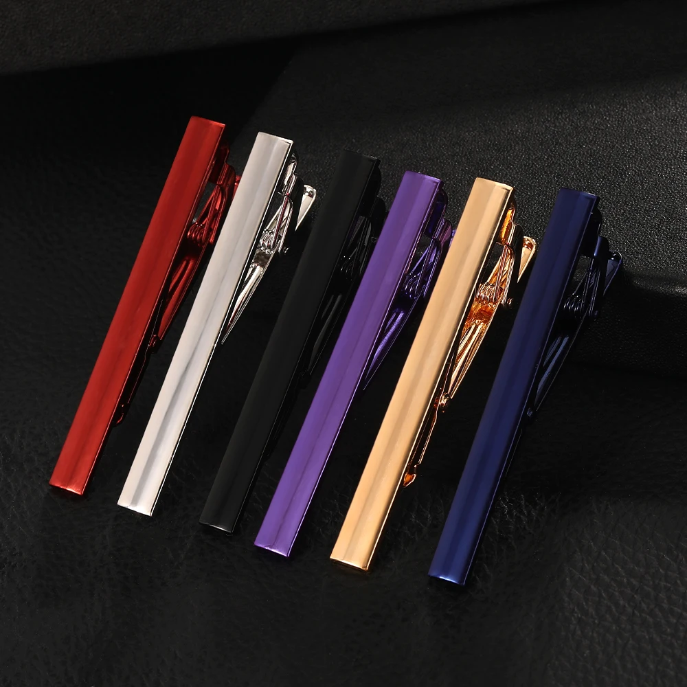Funny Mens Blue Black Red Purple Golden Silvery Colors Blank Design Tie Clip