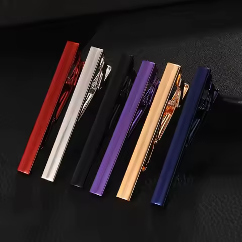 Funny Mens Blue Black Red Purple Golden Silvery Colors Blank Design Tie Clip