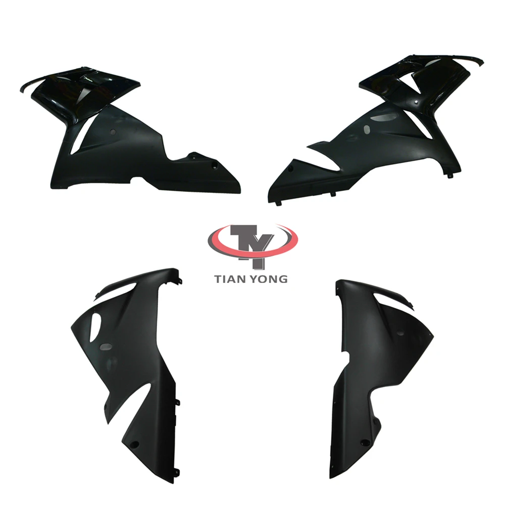 Pack left right tail behind Side panel Injection Bright black Side panel Motorcycle For ZX10R 2004 2005 ZX 10R Bodywork Fairing