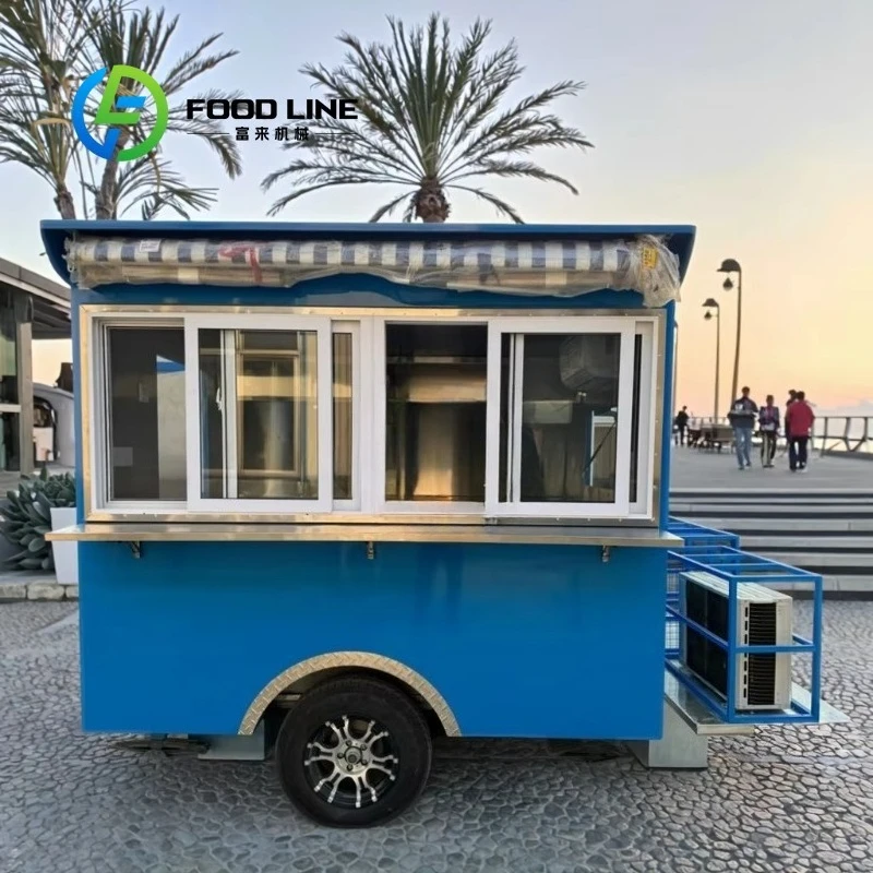

Small Food Trailer Fully Equipped Coffee Cart Mobile Cafe Full Kitchen Food Truck US Hot Sale