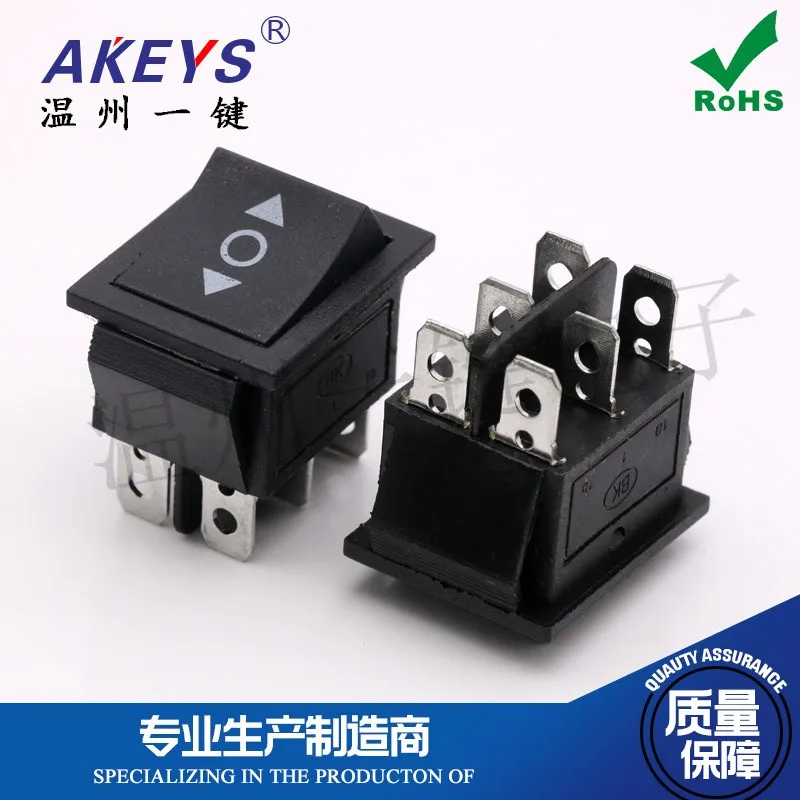 5pcs KCD4-203 Dual Single Reset 6-pin 3-speed Bidirectional Arrow 16A Power Ship Switch 31 * 25mm