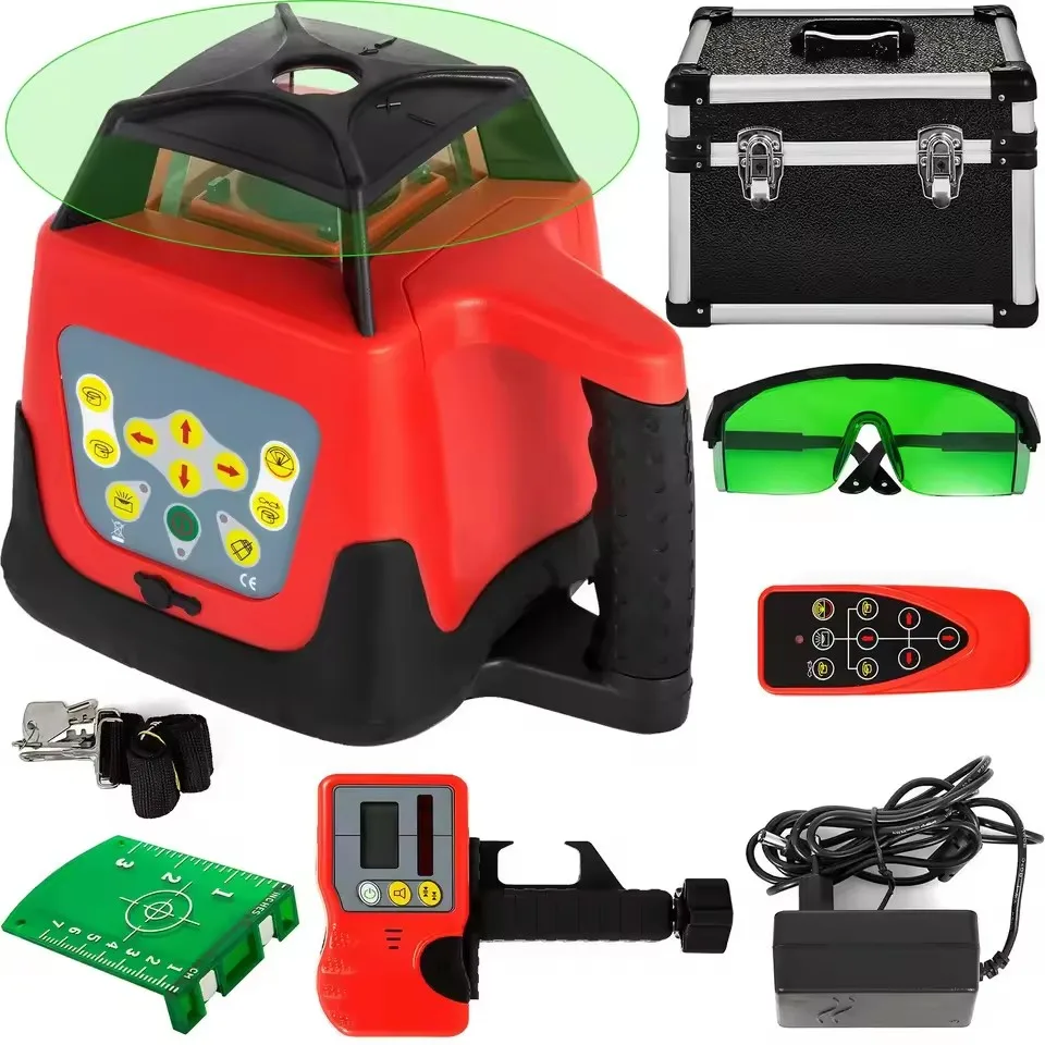 500m Range Red Beam Automatic Self-Leveling 360° Rotating Red/Green Laser Level