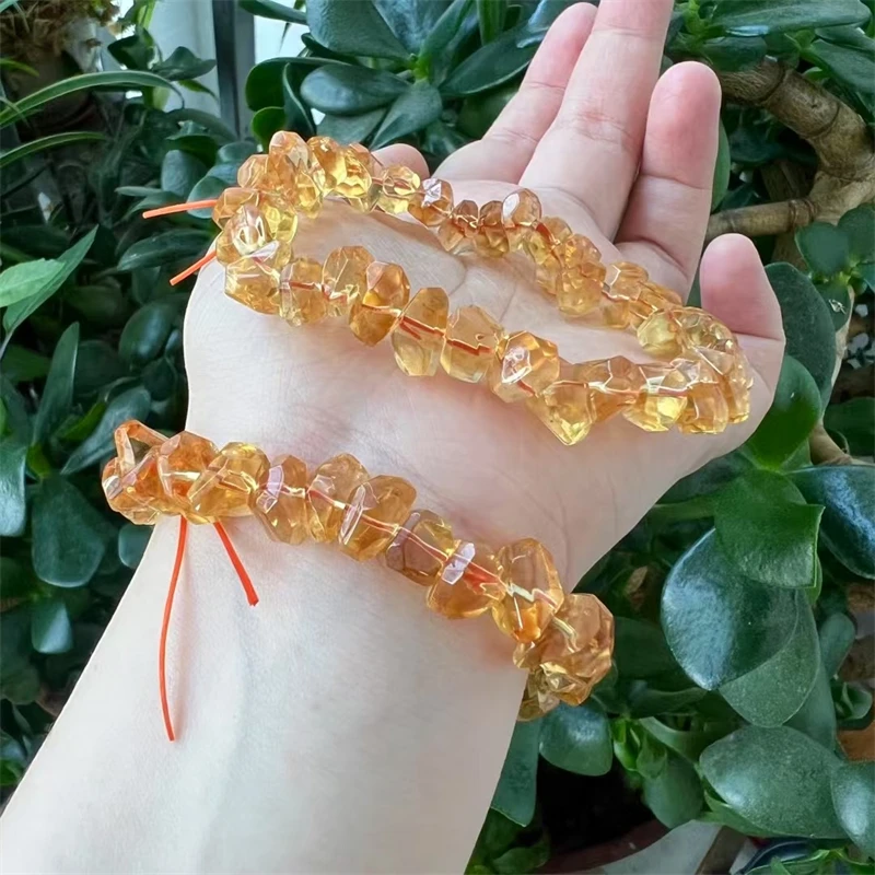 

Natural Brazilian Citrine Freeform Bead Bracelet Fashion Women Healing Jewelry Gemstone Reiki Energy Stone Gift 9-10/11MM