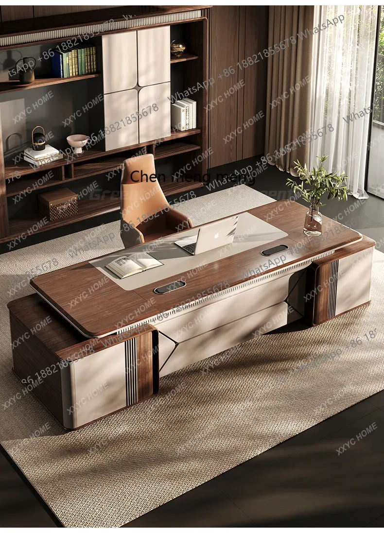 LHigh-end chairperson's leadership office, large class desk, computer desk, office table and chair combination