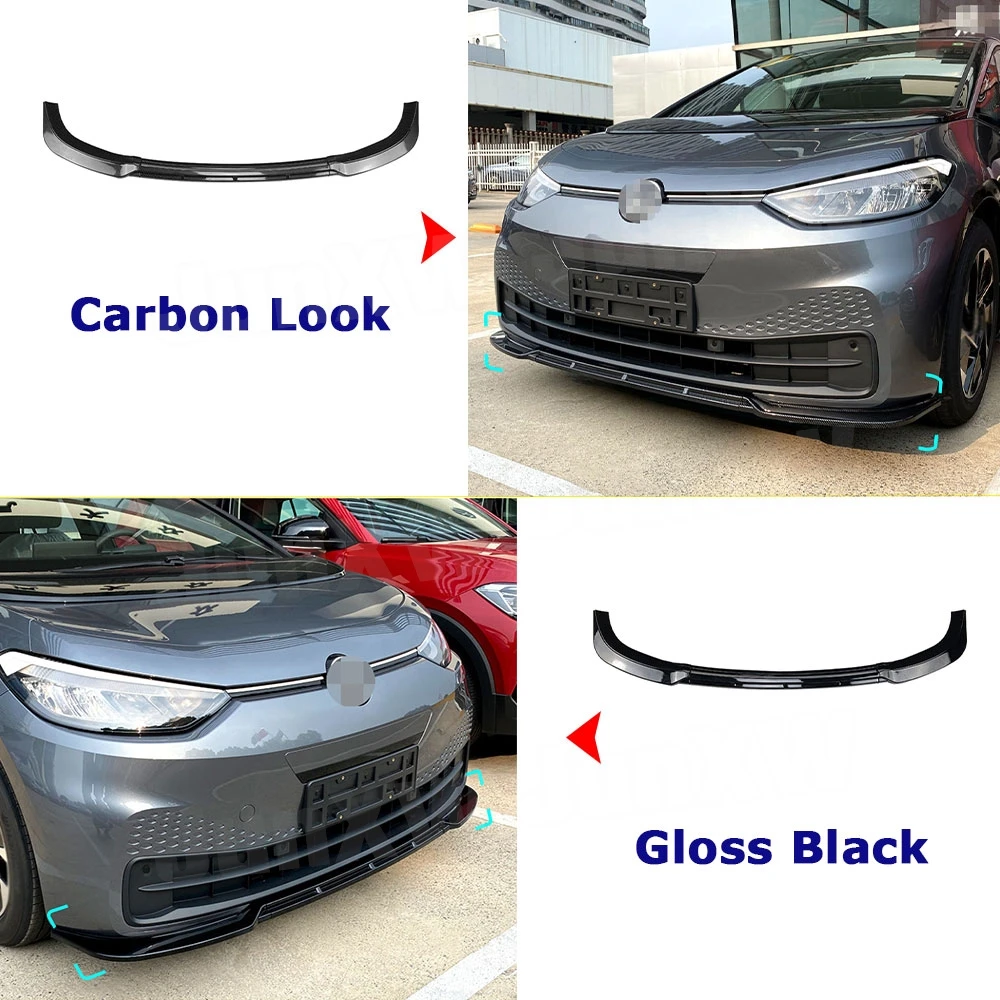 

ABS передний бампер, спойлер на подбородок для Volkswagen ID.3 2019-2022, защита бампера, удлинитель, обвесы, автомобильные аксессуары