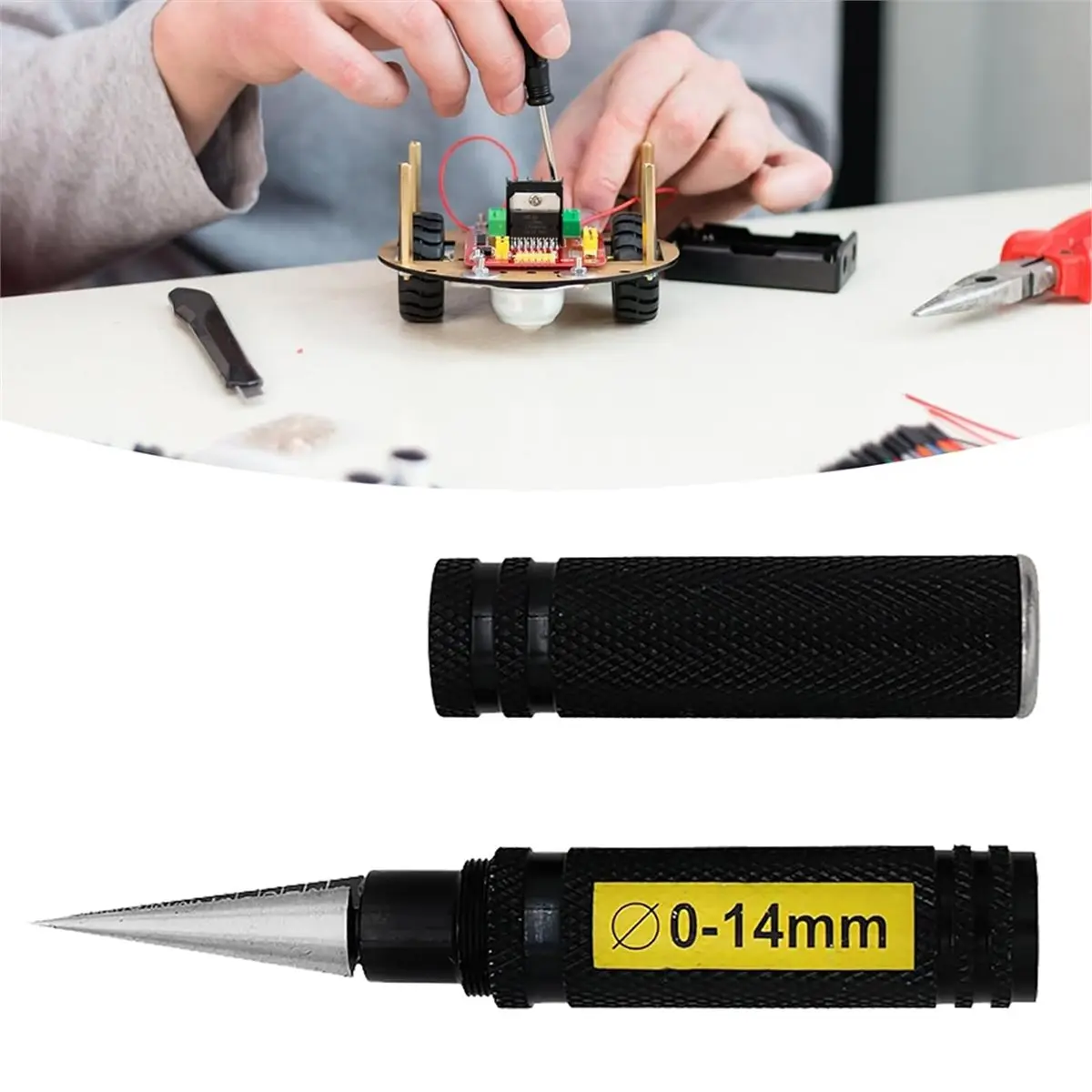 A1754K RC Hole Puncher Reamer 0 to 14mm Scale High Strength Car Model Body Shell RC Expanding Hole Puncher Opener Reamer Tool SU