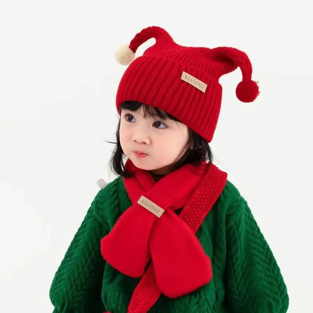 

Solid Color Knitted Hat Openwork Flower Fringe Strap Warm Wool Beanie Hand Knitted Plush Ball Infant Pullover Hat