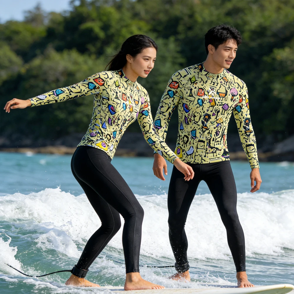 Long Sleeve Men Women Sailing Top Wear Rash Guard UPF50+ Surfing Shirt High Quality Surf Clothing for Water Sport Fishing
