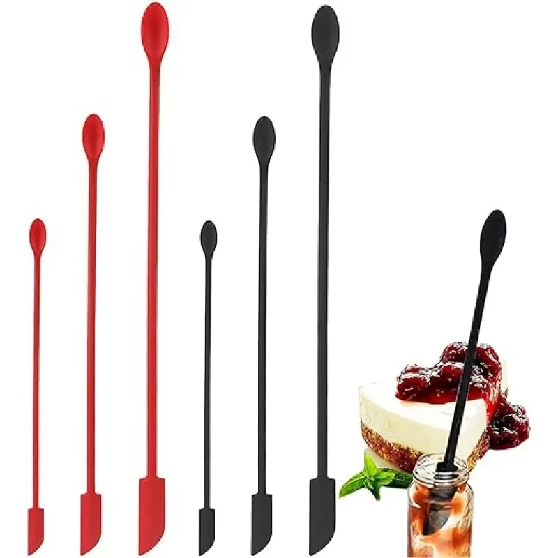 1/2/3/4set Mini Silicone Spatula Cake Scraper Reusable ThinJar Spatula Set Cosmetics Makeup Drop Spatulas Cake Decorating Tools