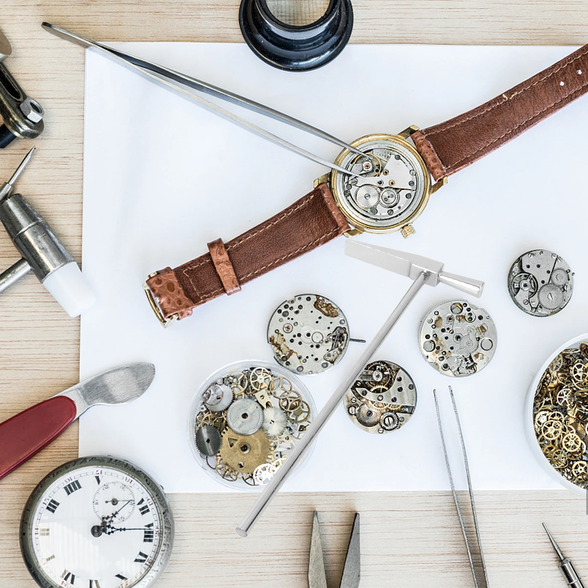 

Strap Hammer Jewelry Repair Tool Lightweight Silver Br Link Remover Watch Head Metal H Long Durability Watch B Tool