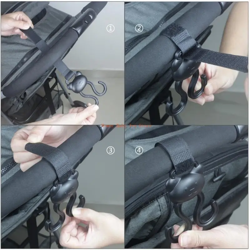 J0PF عربات الأطفال خطاف مزدوج عربة تخزين الرف عربة المنظم حقيبة حفاضات شماعات كليب للجنسين صبي الفتيات السفر الأساسية