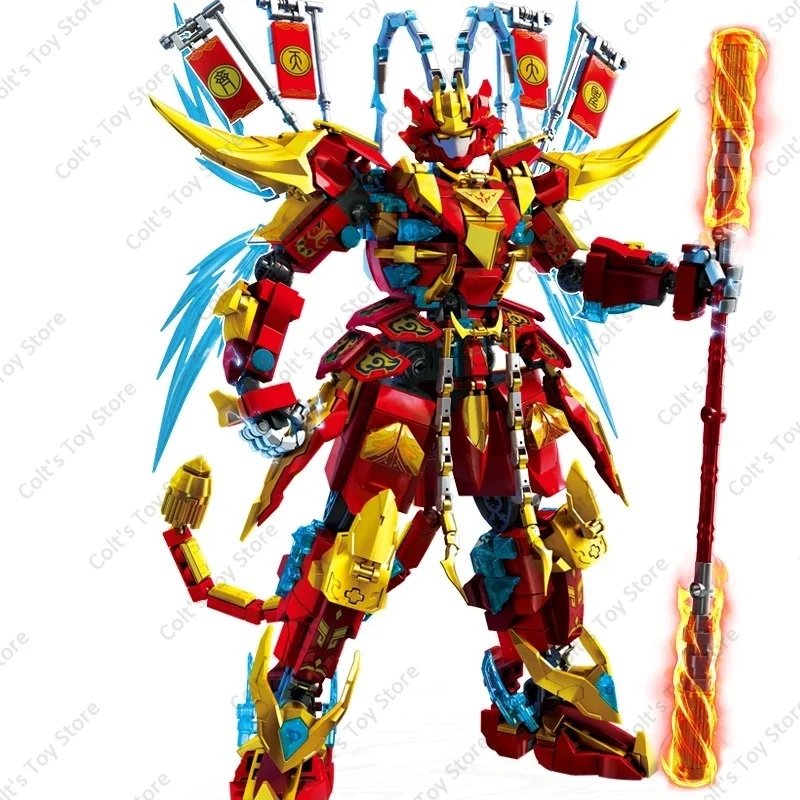 Décennie s de construction Sun Wukong Mecha pour enfants, jouets en briques de bricolage, série King Monkey, Robots, figurine Kokor, modèle, cadeau pour garçons, nouveau