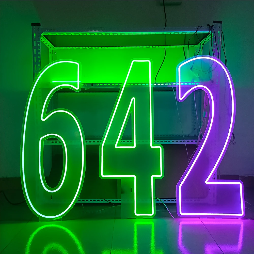 76cm large neon 0-9 number sign sign 21st birthday neon party decoration gift transparent letter light adjustable brightness