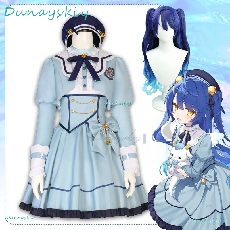 

Women Lolita Uniform Anime Vtuber Amamiya Kokoro Cosplay Costume Wig Full Set Lovely Dress Halloween Suit Carnival Party